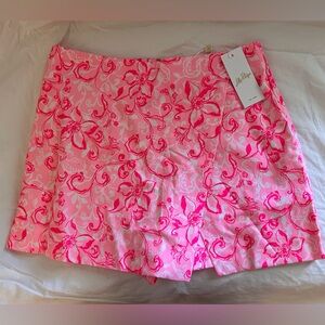 Lilly Pulitzer Pink and White Floral Skort